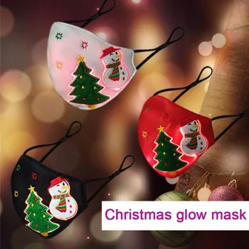 

7 Color Changes Christmas Glowing Mask LED Light Up Mask Christmas Party KTV Club Festival DIY Party Dress Up Mask Cosplay Props