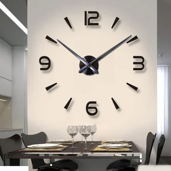 

Large Wall Clock Living Room Decor Quartz Sticker Murals 3D DIY Acrylic Mirror Clocks Hanging Watch Reloj de Pared Home Design