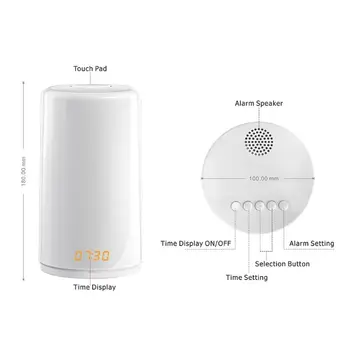 

Sunrise Alarm Clock Wake Up Light Digital Snooze Lamp with Nature Sound RGB Kids