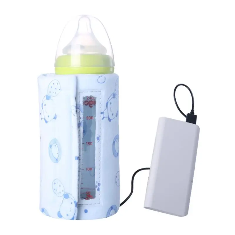 Baby Bottle Warmer Visual USB Portable Milk Travel Cover Heating Blanket Insulating Thermostat Warming Case