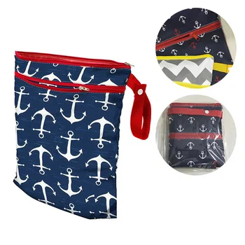 

Baby Diaper Bags Double Zippered Wet/Dry Bag Waterproof Wet Cloth Diaper Backpack Reusable Diaper Cover WetBag