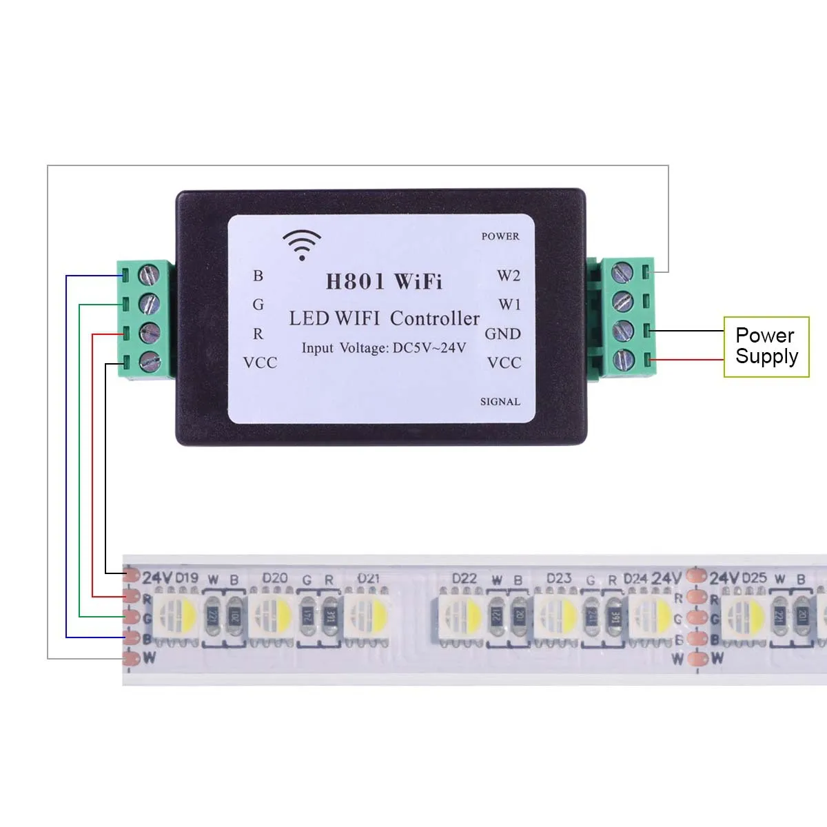 

H801 Smart WiFi LED Controller Android Phone WLAN Control Router Part 92*45*20mm