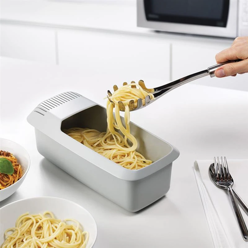 Lankater Pasta Cooker Heat Resistant Microwave Steamer Spaghetti Bowl Strainer Kitchen Tools 