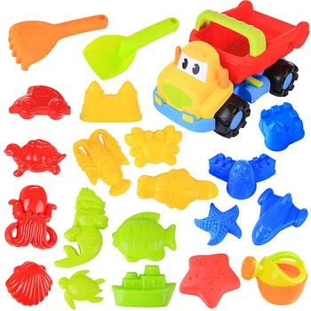 

Hot Kids 21Pcs/set Large Size Beach Sand Toys Plastic Beach Car Vehicle Summer Outdoor Playset Drop Ship 2020