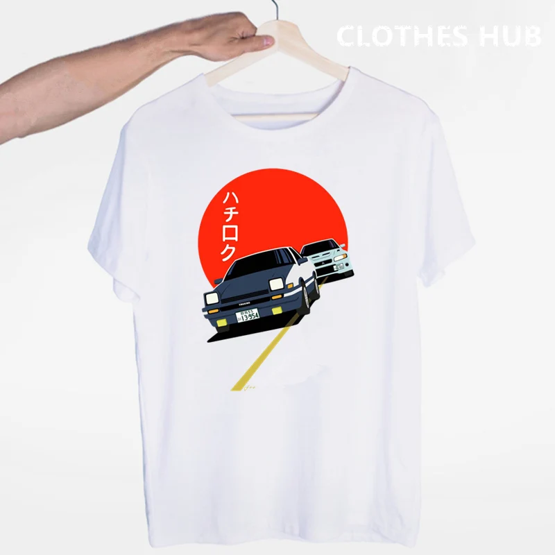 Дрифт японского аниме AE86 Начальная D футболка с круглым вырезом и короткими рукавами Летняя Повседневная модная мужская и женская футболка унисекс