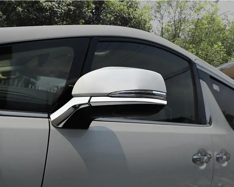 ABS хром заднего вида боковое зеркало Накладка аксессуары Наклейка для Toyota Alphard Vellfire 30