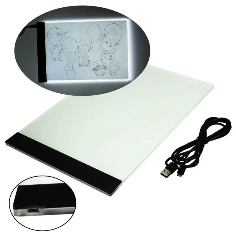  USB Plug LED Copy Table DIY Picture Luminous Penetrating Table for Kids Gifts Light Adjusting A4 Si