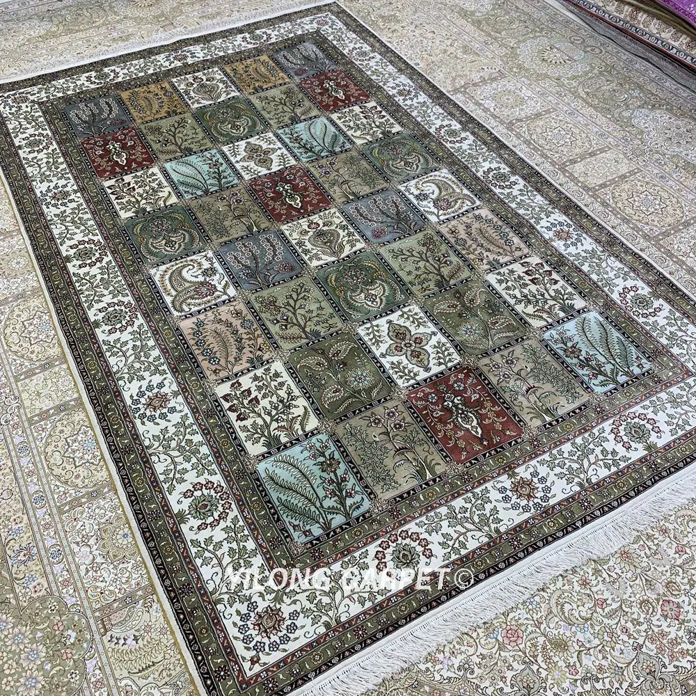 YILONG 5'x8' ручной персидский шелковый ковер для сцены сада, ковер для четырех сезонов(HF364H