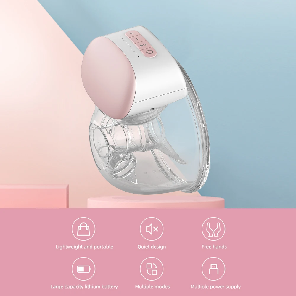 2/1pcs YOUHA Wearable Breast Pump Hands Free Electric Portable Wearable Breast Pumps BPA-free Breastfeeding Milk Collector 2