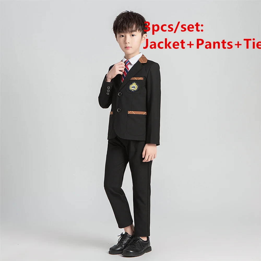 Boys style A Школьный костюм-Униформа с цветочным принтом для мальчиков и девочек на свадьбу, детский деловой жилет, брюки, юбка, комплект одежды для выступлений, костюм для танцев на фортепиано - Цвет: Boys style A