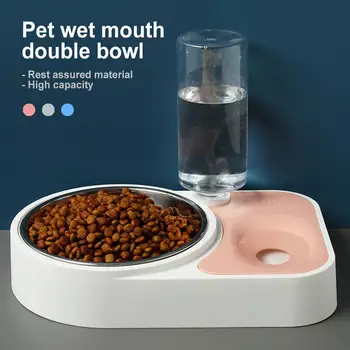 

Split Design Dog Cat Puppy Drinking Bowl Automatic Feeder Dispenser Pet Supplies Cat Bowls for both cats and dogs