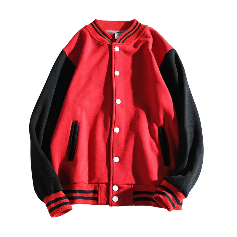 

2020 New Men Baseball Jacket Single Breasted Patchwork Casual Baseball Uniform Coat Male Jaqueta Masculino Thick Bomber Jacket