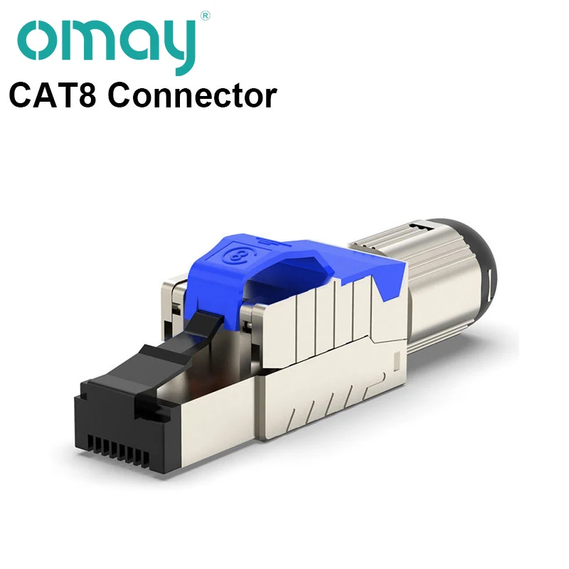 HDMI Cables Cat6A Cat7 Cat8 Modular Ethernet Connector RJ45 Shielded Plug Field Tool Free  Easy Metal Die-Cast Termination Conector OMAY optical sound cable Cables & Adapters