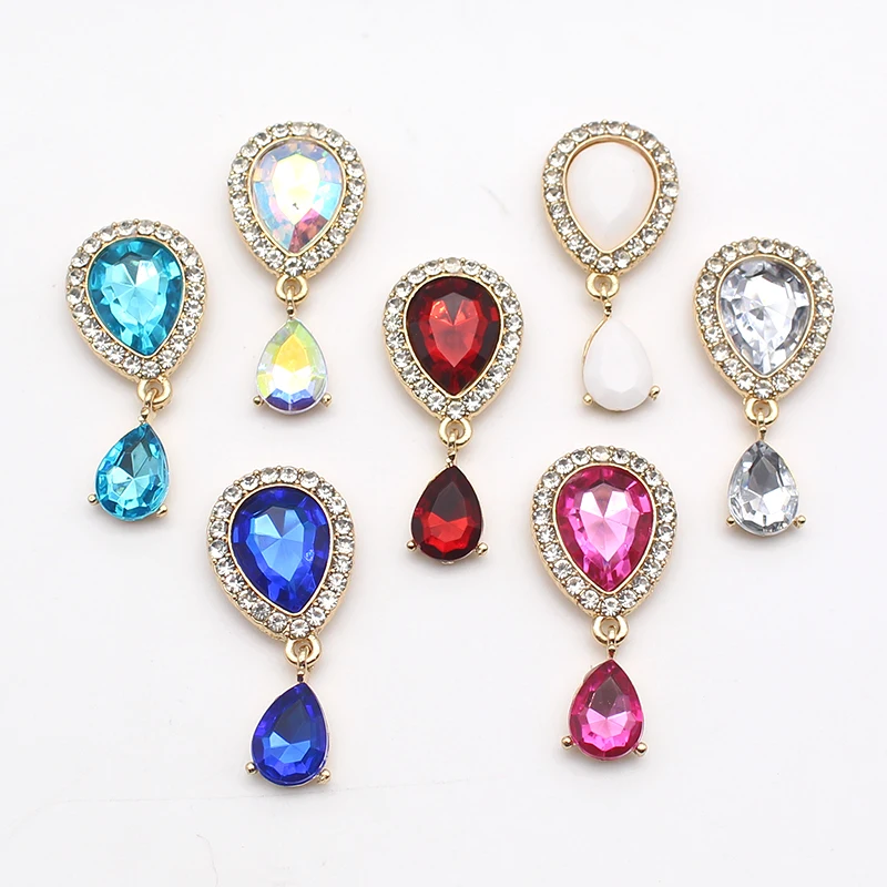 

Новинка 10 шт. 20*55 мм блестящие стразы в форме капли воды с плоским дном ювелирные изделия аксессуары «сделай сам» бант аксессуары для волос материал для одежды