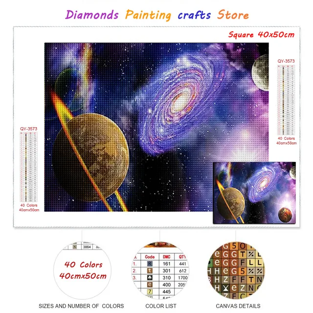 New AB Diamond Painting Universe Planet Full Square/Round Diamont Embroidery Sky Landscape Mosaic Galaxy Cross Stitch Home Decor H41-1