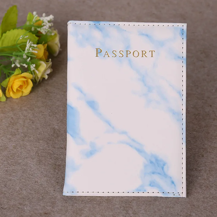 Цветная мраморная стильная обложка для паспорта, водонепроницаемая обложка для паспорта, Дорожный Чехол, Обложка для паспорта, высокое качество, пакет для паспорта - Цвет: Blue
