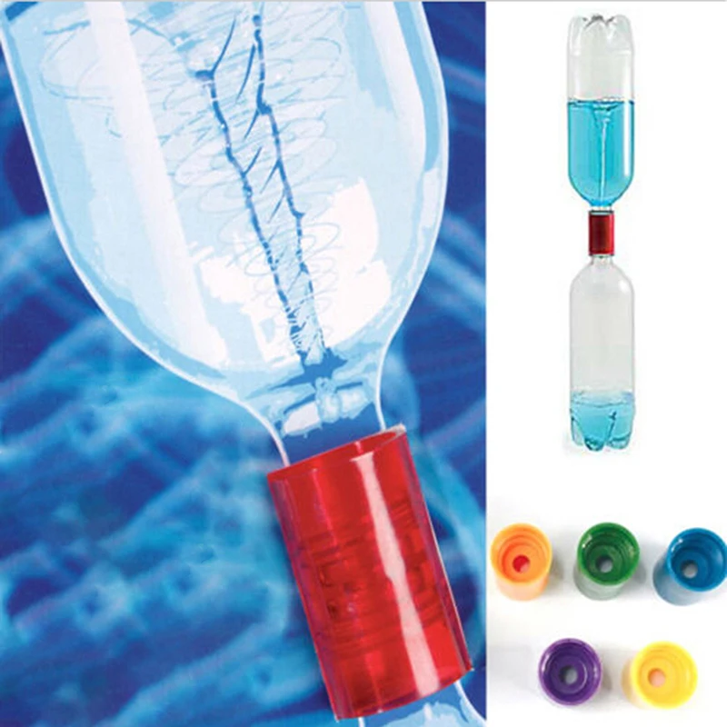 4pcs/lot Tornado Vortex Bottle Water Connector Science Cyclone Tube Experiment Sensory