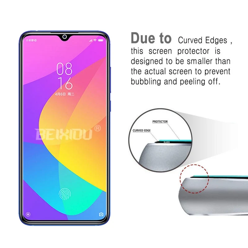 2 шт Полное закаленное стекло для Xiaomi Mi 9 Lite защита экрана закаленное стекло для Xiaomi Mi 9 Lite защитная пленка
