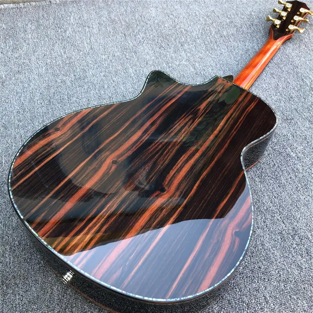 Фабрика на заказ Chaylor Cocobolo PS14 Акустическая гитара, настоящая инкрустация абалона гриф из черного дерева, твердая кедровая Акустическая гитара