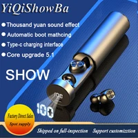 B9 touch screen show the bluetooth headset is smoked pull cylinder movement mini wireless headsets tws5.0 gm 1