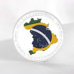 2016 Бразилия Рио Олимпийские игры стадион Памятная коллекция монет Серебряный тон Q9QA