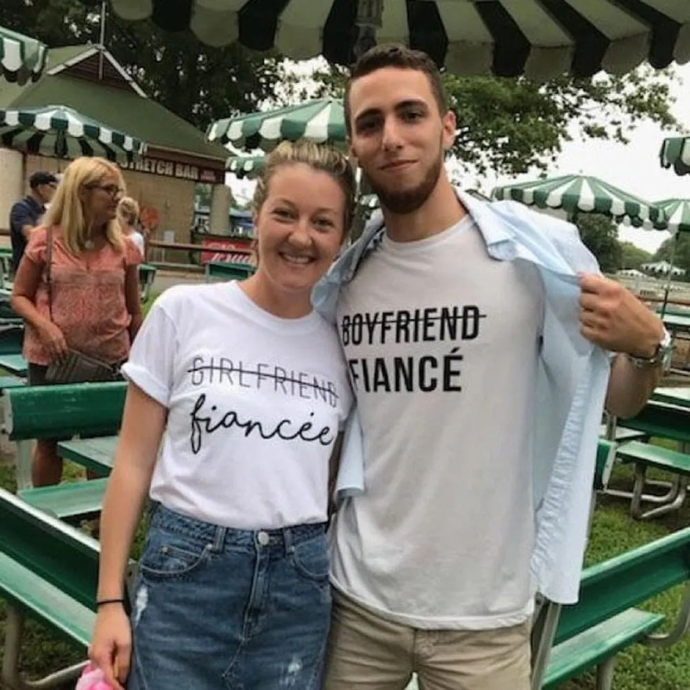 

2019 Boyfriend Fiance Shirt Just Married T-Shirt Gift For Him Bride Honeymoon T-shirt Bride to Be Tee Shirts