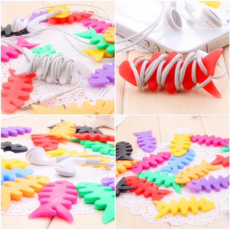 5PCS Earphone/Cable Cable Cord Organizer Plastic Holder Winder for Phone Tablet Computer Mouse Earphones