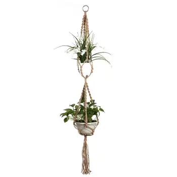 

Braided Durable All Functions Environmental Protection Double Pot Rack Flower Pot Basket Hanging Rope Basket Holder Hanger
