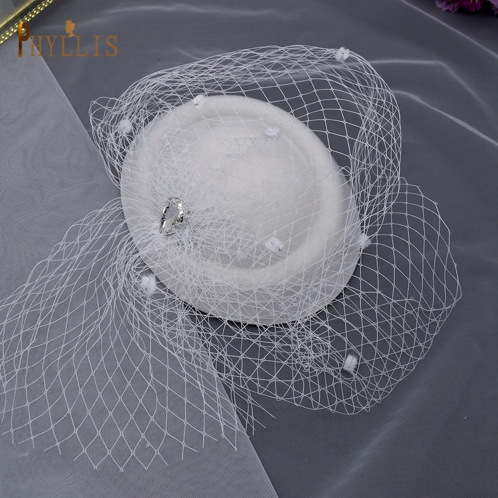 JM10 Fashion Wedding Hair Fascinators Hat For Woman Headwear Bridal Hair Accessories Clips Hairpieces for Party Birdcage veil