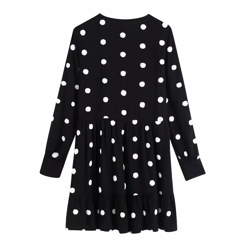 BB60-9637 European and American fashion embroidered dot dress