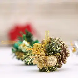 4 шт./компл. Рождество сосновый конус подвесной орнамент DIY Рождественская елка кулон Золото Серебро Рождественская вечеринка офисное