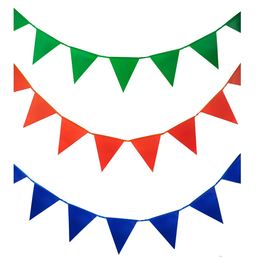 Solid Red Blue Pennant Banners Flags String Bunting Party Decorations for Grand Opening Kids Birthday Events Celebration | Дом и сад