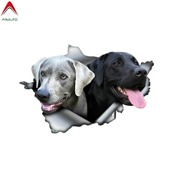 

Aliauto Brown and Silver Labrador Car Sticker Torn Metal Automobiles Motorcycle Tuning Decor Pet Dog Vinyl Decal,13cm*9cm