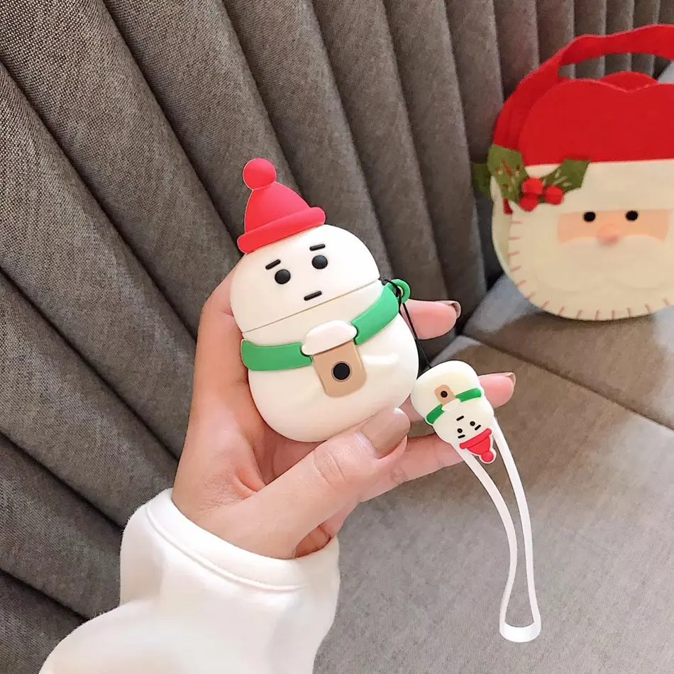 1102K 3D чехол для наушников для AirPods 2 чехол силиконовый Рождественский милый мультяшный протектор для наушников/Earbods чехол для Apple Air pods чехол 1 - Цвет: 1102K