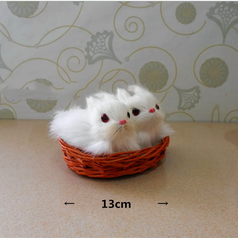 

A pair of rabbits Simulation Handicrafts Animals Creative Decorations for Home Cute Toys Birthday Party GiftTeaching model