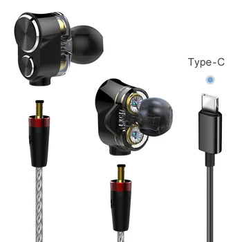 

6 Drivers Super Bass Wired Headphones Surround Stereo Sport Earphone Type-c Running Earphones Gamer Headset for Xiaomi Sony
