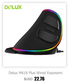 Delux M618 мини беспроводная Bluetooth 4,0 Двойная модель мыши перезаряжаемая эргономичная Вертикальная мышь 2400 dpi оптическая компьютерная мышь