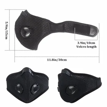 

with Filter Cotton Sheet and Valves Activated Carbon Dustproof Mask Anti Pollen Allergy PM2.5 Dust Mask