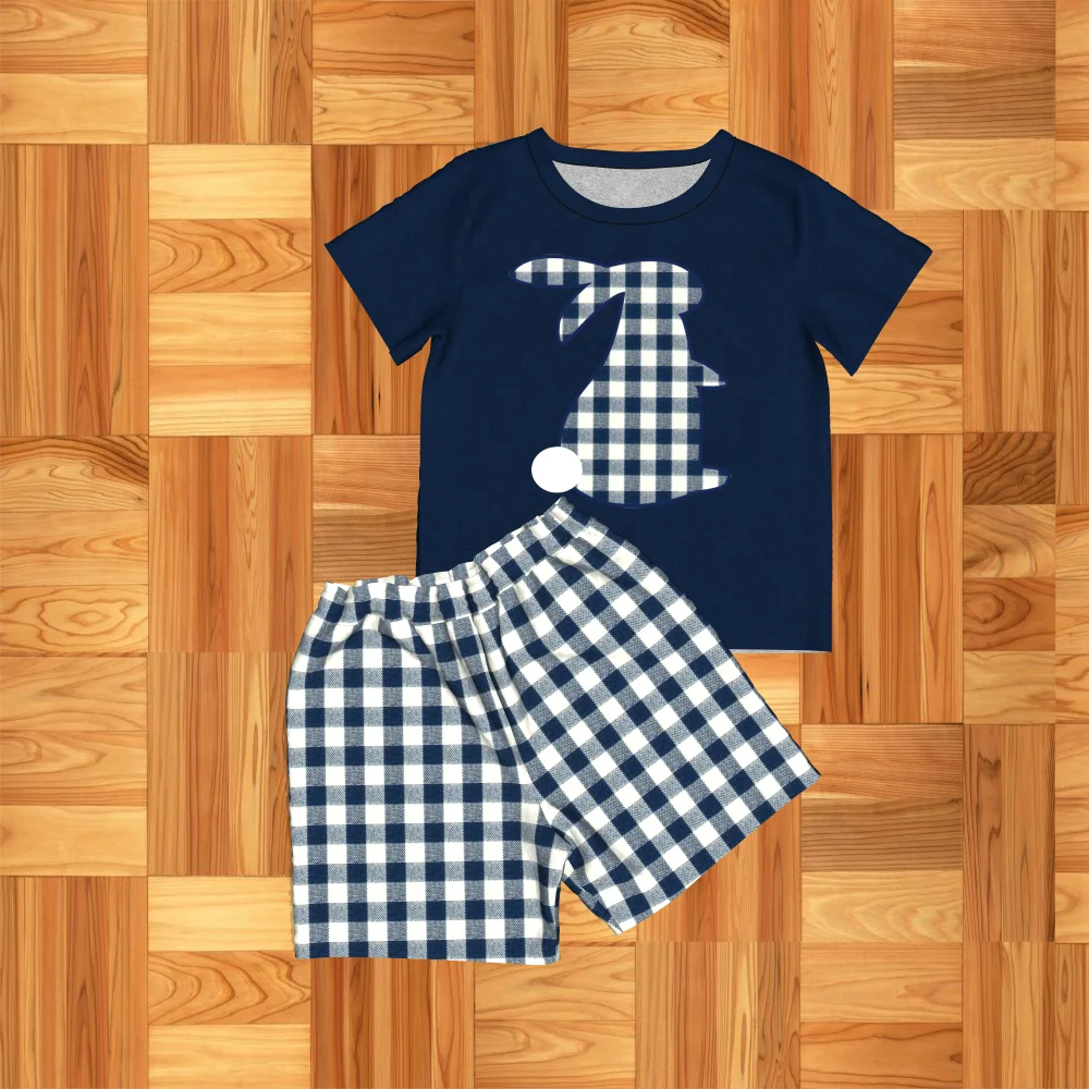Летняя одежда для маленьких мальчиков и девочек на Пасху; Эксклюзивная Одежда для новорожденных с вышивкой кролика; Детский комбинезон; GPF911-845-HY