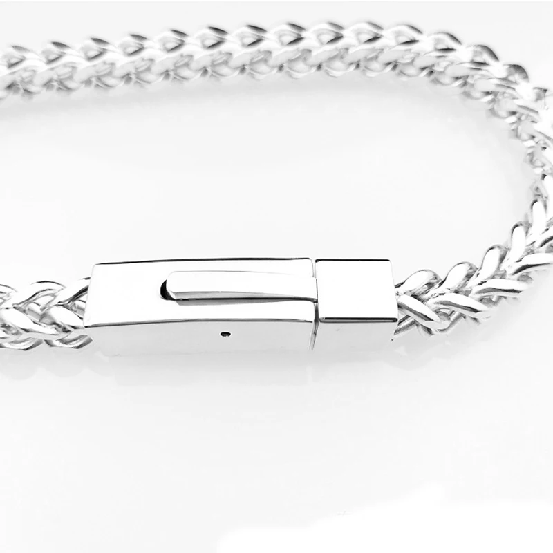 Silver Tone B Серебряный мужской браслет из нержавеющей стали, цепочка на руку, золотые цепочки, очаровательный браслет, мужские аксессуары, браслеты в стиле хип-хоп, персонализированные - Окраска металла: Silver Tone B