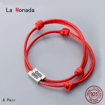 

La Monada A Pair Red Thread For Hand 925 Sterling Silver Bracelet Red Thread String Rope Bracelets For Women Silver 925 Couple