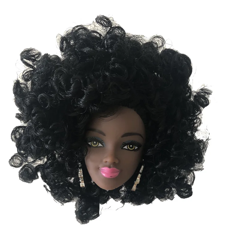Идеальный светильник для головы куклы коричневое лицо и темное лицо для 1/6 черная африканская кукла Сделай Сам платье принцесса игрушка куклы головы