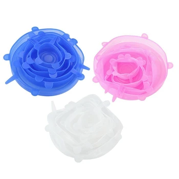 

3 Sets Food Silicone Cover Universal Silicone Lids for Cookware Bowl Pot Reusable Stretch Lids Kitchen Accessories