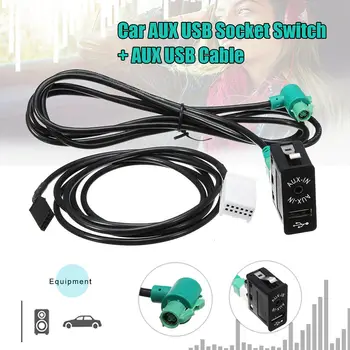

Car CD Changer Stereo Audio Harness Wire Cable Switch Button AUX IN Kit For BMW Aux USB Switch Socket Aux Cable