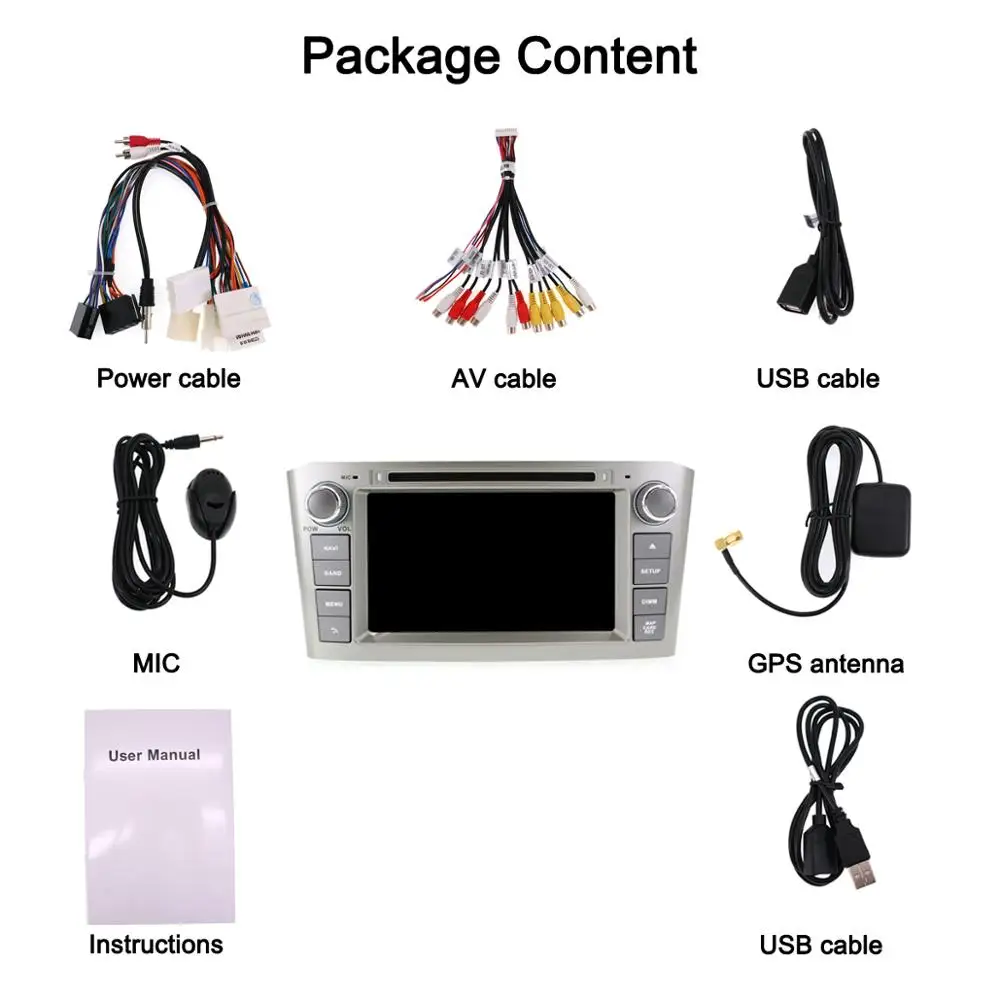 Android 9.0 Car DVD Player GPS Navigation For Toyota Avensis 2002-2008 T250 radio multimedia headunit 2 din recorder free map
