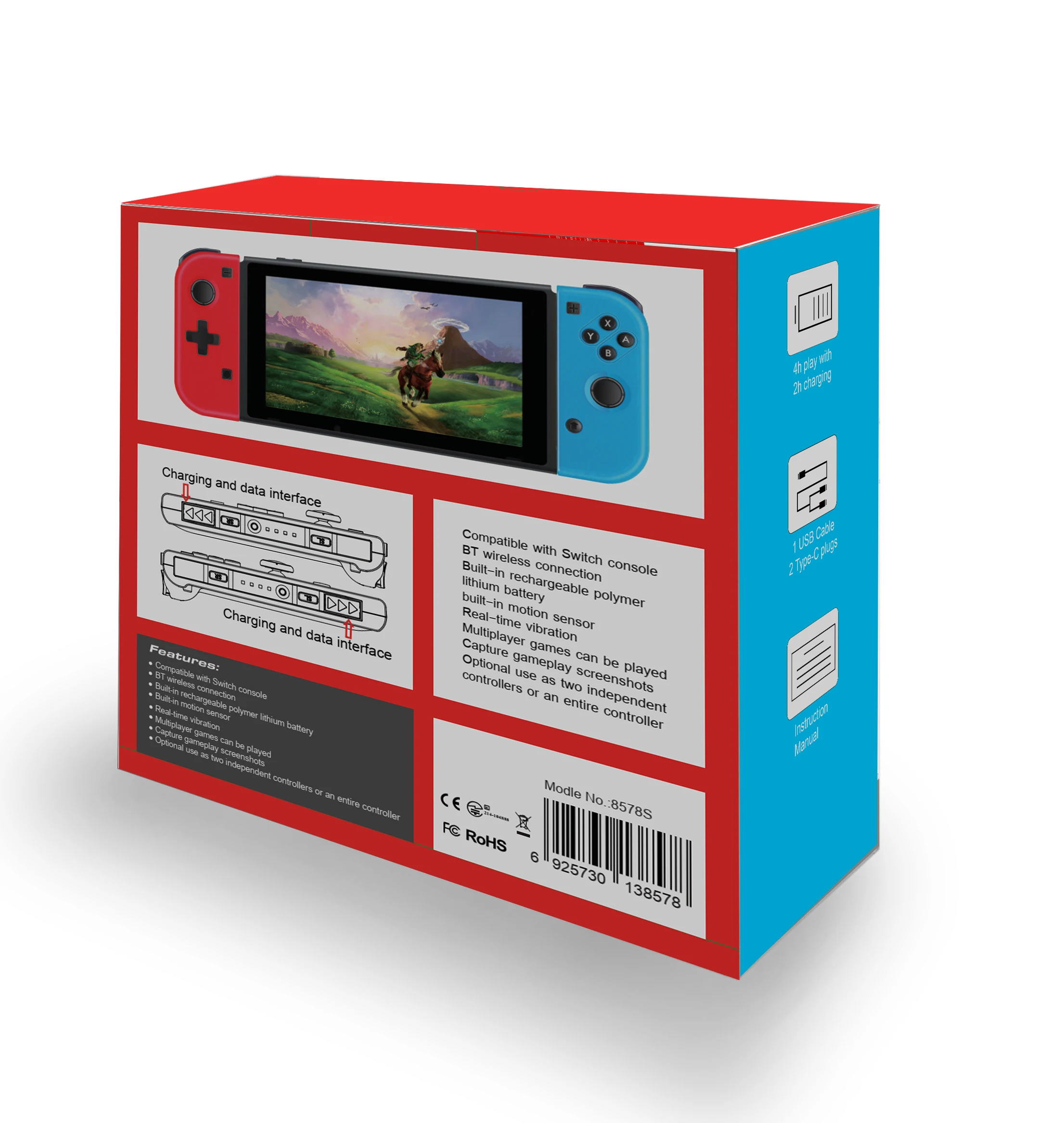 Беспроводной Bluetooth Pro Switch Joy Pad контроллеры L/R совместимы с консолью nintendo Switch как ДЖОЙСТИК джойстика Joy Con-2