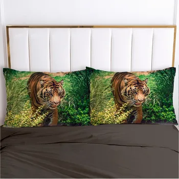 

3D Printed Pillowcases Pillow Case Soft Home Chair Decorative Pillow Covers Cover 20x36in 51*91cm 50*75 Animal Tiger Design