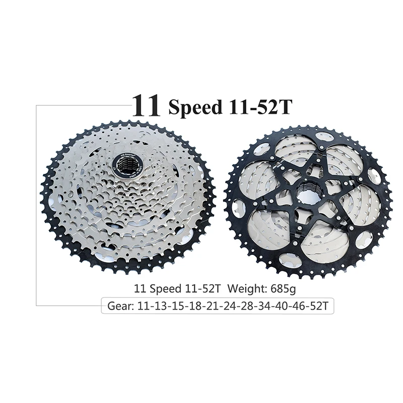 11S 11-52T silver VG sports 11 speed 11-52T 50T MTB велосипедные кассеты звездочки велосипед свободного хода cdg cog 11S 11-46T 42T 36T сверхлегкие свободные колеса - Цвет: 11S 11-52T silver
