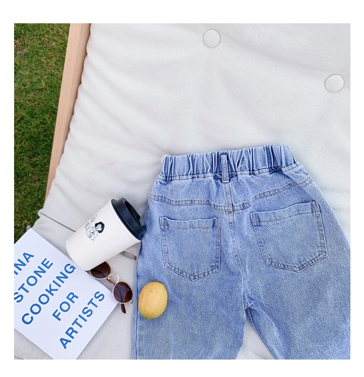 Spring Clothes 2020 New Korean Children's Clothes Boys' & Girls' Cotton Wide-leg Jeans Casual Straight Pants