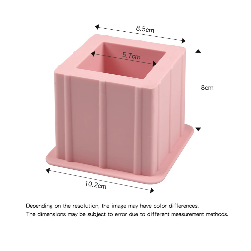 New Silicone Mold Square Concrete Fleshy Flower Pot Candlestick Mold Ceramic Clay Handmade 3D DIY Crafts Ceramic Mold